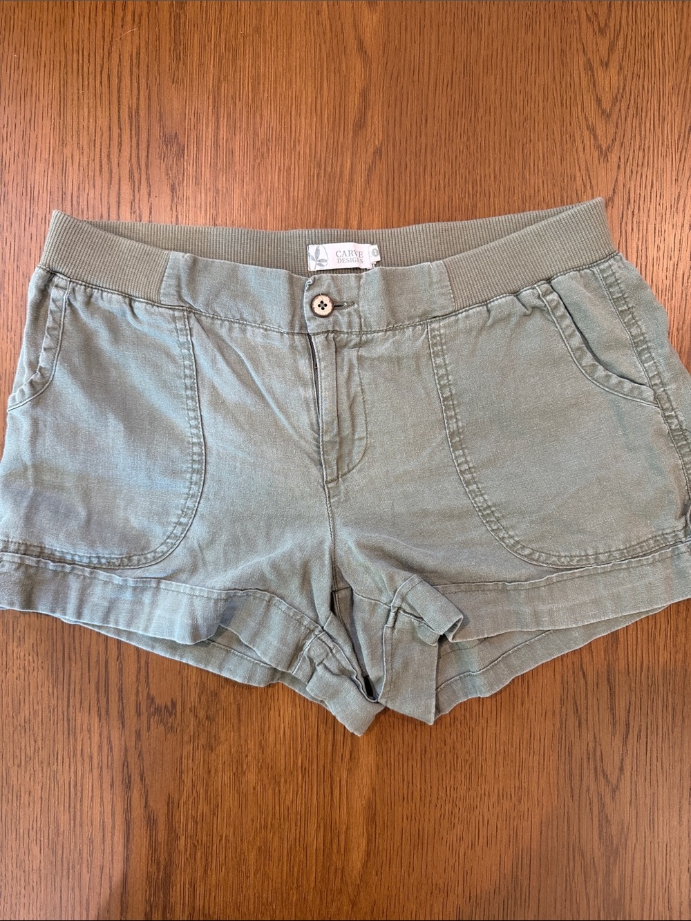 Carve Designs Olive Green Ultra soft Jamie short Cotton-Blend